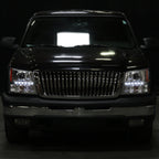 2002-2006 Chevrolet Avalanche/ 2003-2007 Silverado 1PC Style Projector Headlights w/ SMD LED Light Strip & Bumper Lights (Chrome Housing/Clear Lens)