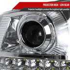 2002-2006 Chevrolet Avalanche/ 2003-2007 Silverado 1PC Style Projector Headlights w/ SMD LED Light Strip & Bumper Lights (Chrome Housing/Clear Lens)