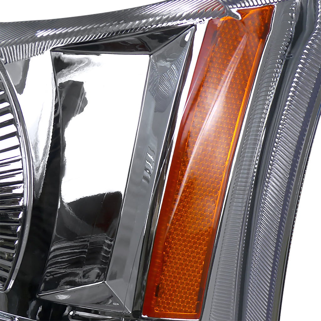 2002-2006 Chevrolet Avalanche/ 2003-2007 Silverado 1PC Style Projector Headlights w/ SMD LED Light Strip & Bumper Lights (Chrome Housing/Clear Lens)