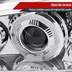 2002-2006 Chevrolet Avalanche/ 2003-2007 Silverado Dual Halo Projector Headlights (Chrome Housing/Clear Lens)