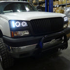2002-2006 Chevrolet Avalanche/ 2003-2007 Silverado Dual Halo Projector Headlights (Matte Black Housing/Clear Lens)