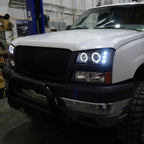 2002-2006 Chevrolet Avalanche/ 2003-2007 Silverado Dual Halo Projector Headlights (Matte Black Housing/Clear Lens)