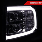 2007-2013 Chevrolet Silverado 1500/ 2007-2014 Silverado 2500HD 3500HD LED C-Bar Projector Headlights (Chrome Housing/Clear Lens)