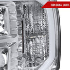 2007-2013 Chevrolet Silverado 1500/ 2007-2014 Silverado 2500HD 3500HD LED C-Bar Projector Headlights (Chrome Housing/Clear Lens)