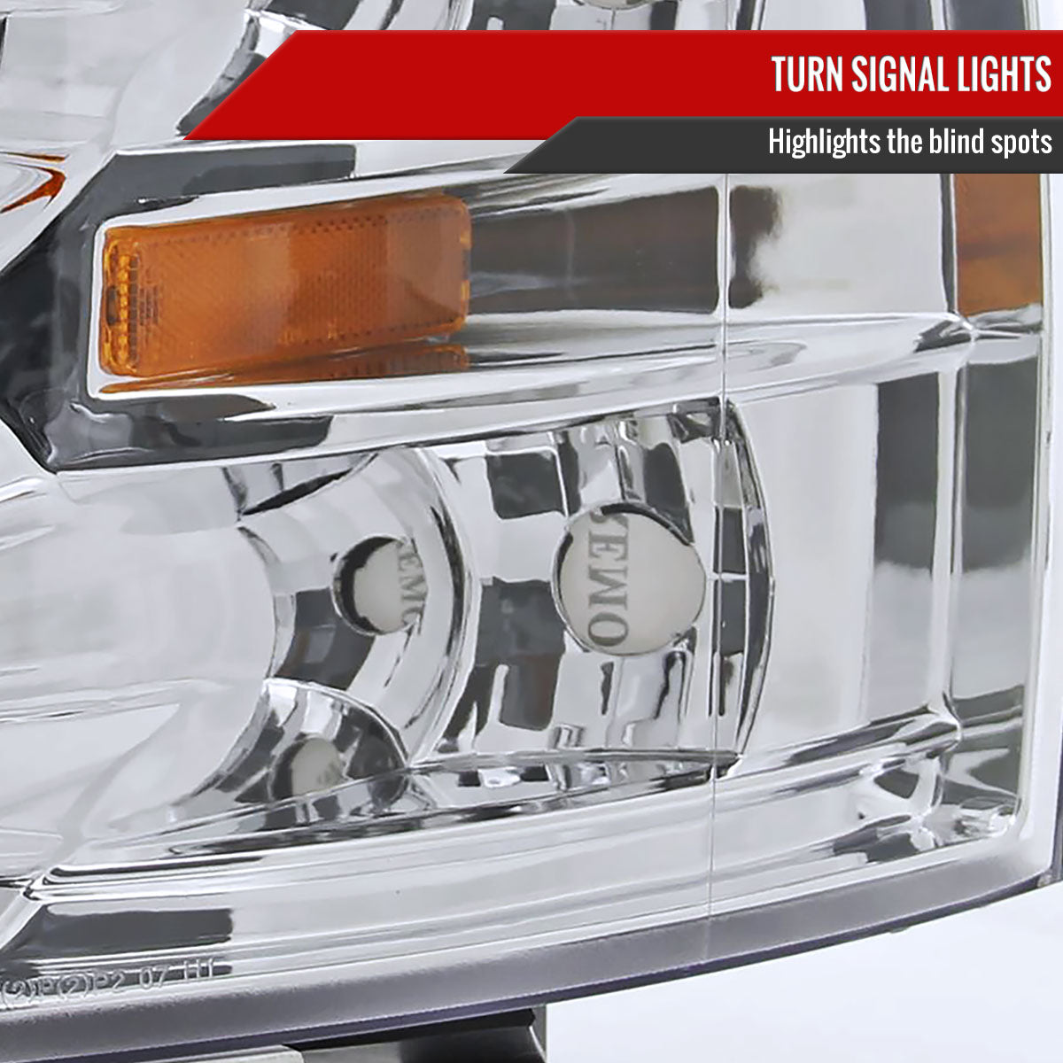 2007-2013 Chevrolet Silverado 1500/ 2007-2014 Silverado 2500HD 3500HD Dual Halo Projector Headlights (Chrome Housing/Clear Lens)