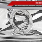 2007-2013 Chevrolet Silverado 1500/ 2007-2014 Silverado 2500HD 3500HD Dual Halo Projector Headlights w/ LED Light Bar (Chrome Housing/Clear Lens)