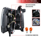 2007-2013 Chevrolet Silverado 1500/ 2007-2014 Silverado 2500HD 3500HD Dual U-Ring Halo Projector Headlights w/ LED Light Strip (Matte Black Housing/Smoked Lens)