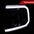 2007-2014 Chevrolet Silverado 1500/2500HD/3500HD LED C-Bar Projector Headlights (Jet Black Housing/Clear Lens)