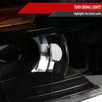 2007-2013 Chevrolet Silverado 1500/ 2007-2014 Silverado 2500HD 3500HD Dual Halo Projector Headlights (Jet Black Housing/Clear Lens)