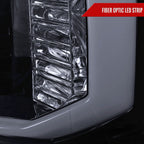 2007-2013 Chevrolet Silverado 1500/ 2007-2014 Silverado 2500HD 3500HD  LED C-Bar Projector Headlights (Glossy Black Housing/Smoked Lens)