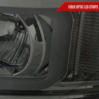 2007-2013 Chevrolet Silverado 1500/ 2007-2014 Silverado 2500HD 3500HD Dual LED C-Bar Projector Headlights (Chrome Housing/Smoked Lens)