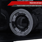 2007-2013 Chevrolet Silverado 1500/ 2007-2014 Silverado 2500HD 3500HD Dual Halo Projector Headlights (Glossy Black Housing/Smoked Lens)