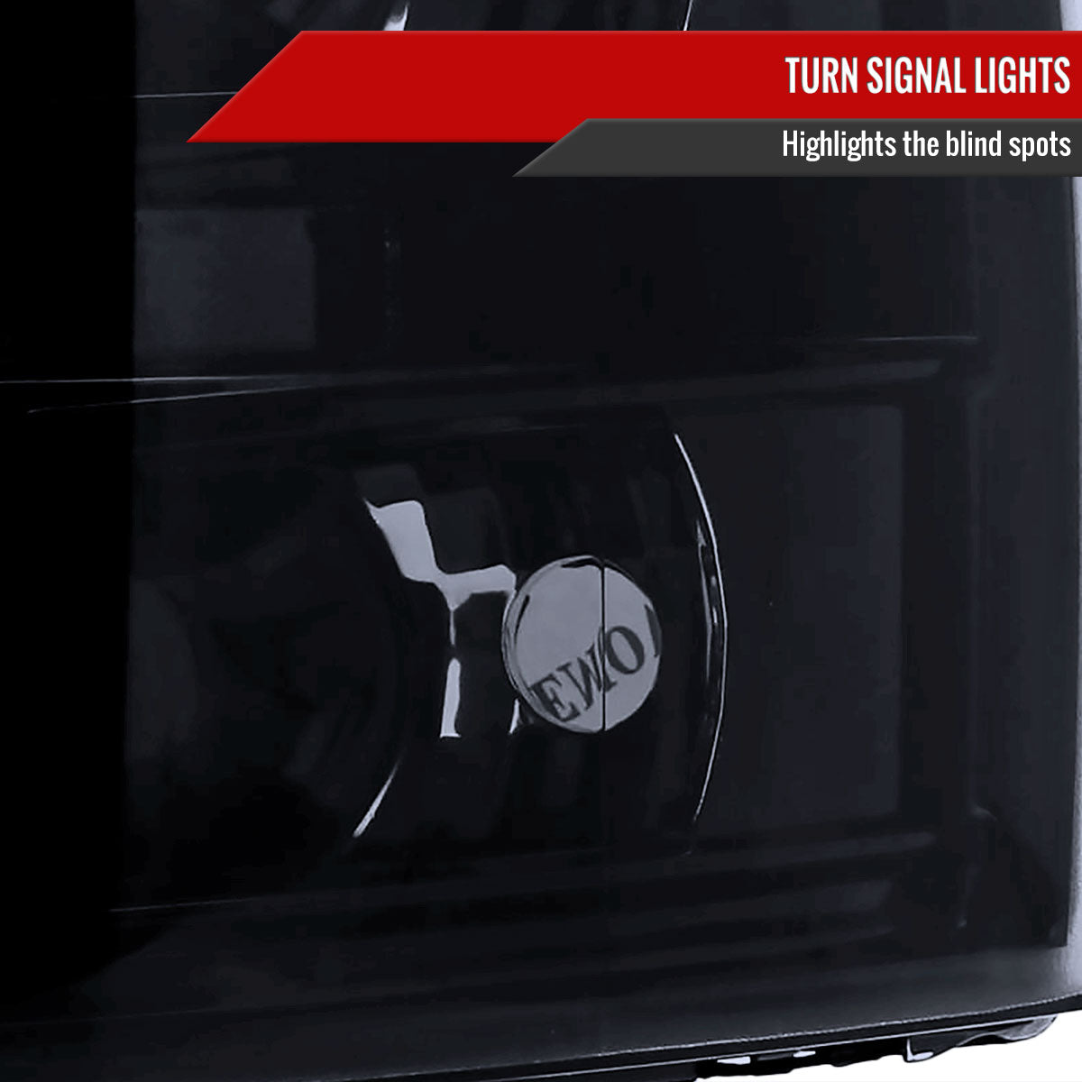 2007-2013 Chevrolet Silverado 1500/ 2007-2014 Silverado 2500HD 3500HD Dual Halo Projector Headlights (Glossy Black Housing/Smoked Lens)