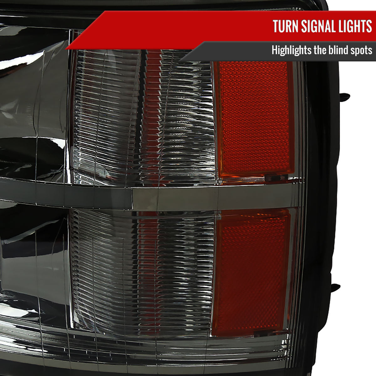 2007-2013 Chevrolet Silverado 1500/ 2007-2014 Silverado 2500HD 3500HD Dual Halo Projector Headlights w/ LED Light Bar (Chrome Housing/Smoked Lens)