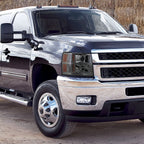 2007-2013 Chevrolet Silverado 1500/ 2007-2014 Silverado 2500HD 3500HD Dual Halo Projector Headlights w/ LED Light Bar (Chrome Housing/Smoked Lens)