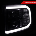 2007-2014 Chevrolet Silverado 1500/2500HD/3500HD LED C-Bar Projector Headlights (Matte Black Housing/Clear Lens)
