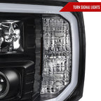 2007-2014 Chevrolet Silverado 1500/2500HD/3500HD LED C-Bar Projector Headlights (Matte Black Housing/Clear Lens)
