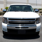 2007-2013 Chevrolet Silverado 1500/ 2007-2014 Silverado 2500HD 3500HD Dual LED C-Bar Projector Headlights (Matte Black Housing/Clear Lens)