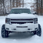 2007-2013 Chevrolet Silverado 1500/ 2007-2014 Silverado 2500HD 3500HD Dual Halo Projector Headlights (Matte Black Housing/Clear Lens)