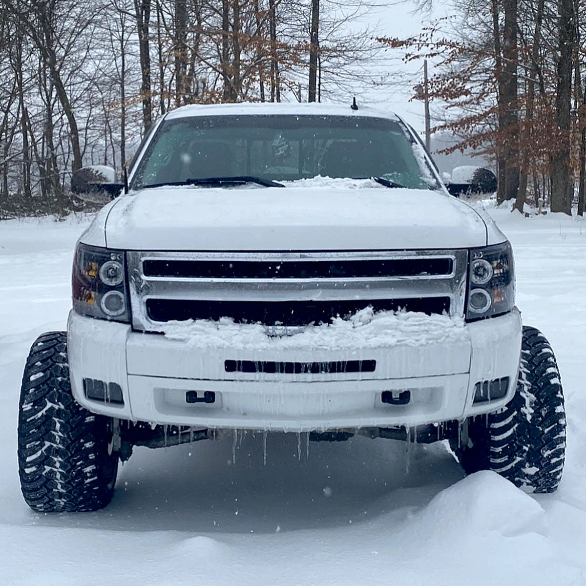 2007-2013 Chevrolet Silverado 1500/ 2007-2014 Silverado 2500HD 3500HD Dual Halo Projector Headlights (Matte Black Housing/Clear Lens)