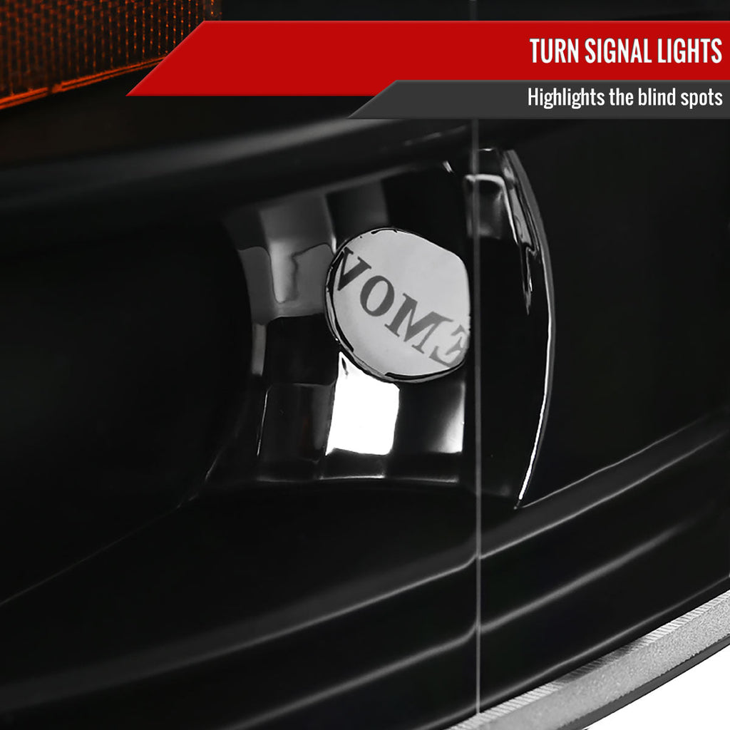 2007-2013 Chevrolet Silverado 1500/ 2007-2014 Silverado 2500HD 3500HD Dual Halo Projector Headlights (Matte Black Housing/Clear Lens)