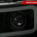 2007-2013 Chevrolet Silverado 1500/ 2007-2014 Silverado 2500HD 3500HD Dual LED C-Bar Projector Headlights (Black Housing/Smoked Lens)