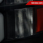 2007-2013 Chevrolet Silverado 1500/ 2007-2014 Silverado 2500HD 3500HD Dual LED C-Bar Projector Headlights (Black Housing/Smoked Lens)