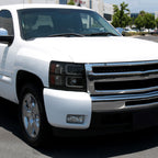 2007-2013 Chevrolet Silverado 1500/ 2007-2014 Silverado 2500HD 3500HD Dual LED C-Bar Projector Headlights (Black Housing/Smoked Lens)