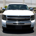 2007-2013 Chevrolet Silverado 1500/ 2007-2014 Silverado 2500HD 3500HD Dual LED C-Bar Projector Headlights (Black Housing/Smoked Lens)