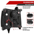 2007-2013 Chevrolet Silverado 1500 2500 3500 LED Strip Dual Halo Projector Headlights (Matte Black Housing/Smoked Lens)