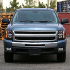 2007-2013 Chevrolet Silverado 1500 2500 3500 LED Strip Dual Halo Projector Headlights (Matte Black Housing/Smoked Lens)