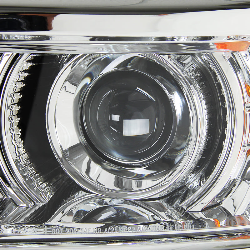 2014-2015 Chevrolet Silverado 1500 Projector Headlights w/ LED Light Strip (Chrome Housing/Clear Lens)