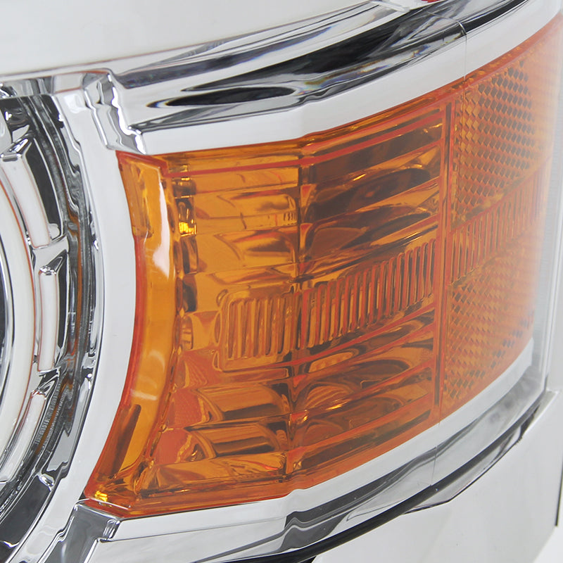 2014-2015 Chevrolet Silverado 1500 Projector Headlights w/ LED Light Strip (Chrome Housing/Clear Lens)