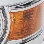 2014-2015 Chevrolet Silverado 1500 Projector Headlights w/ LED Light Strip (Chrome Housing/Clear Lens)