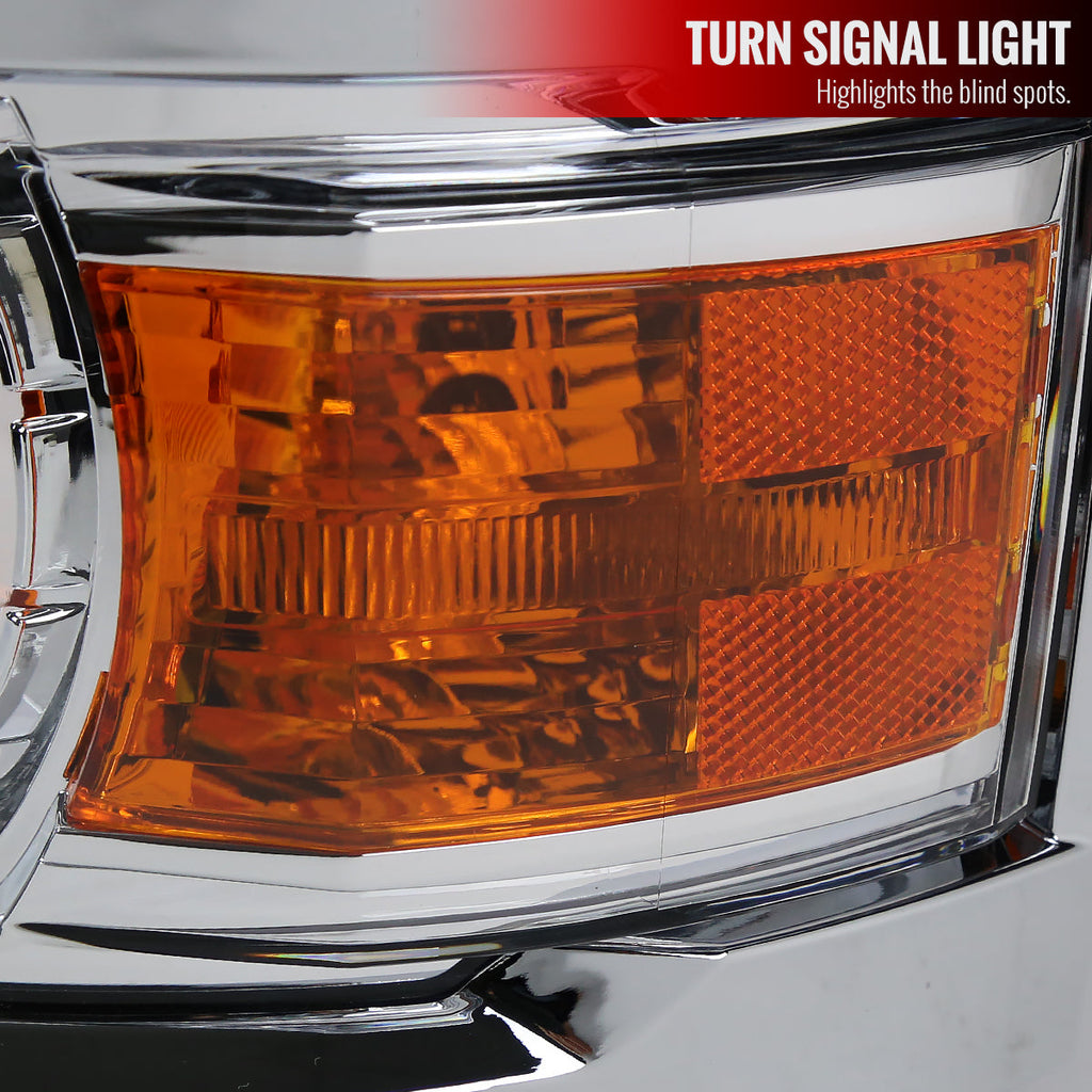 2014-2015 Chevrolet Silverado 1500 Projector Headlights (Chrome Housing/Clear Lens)