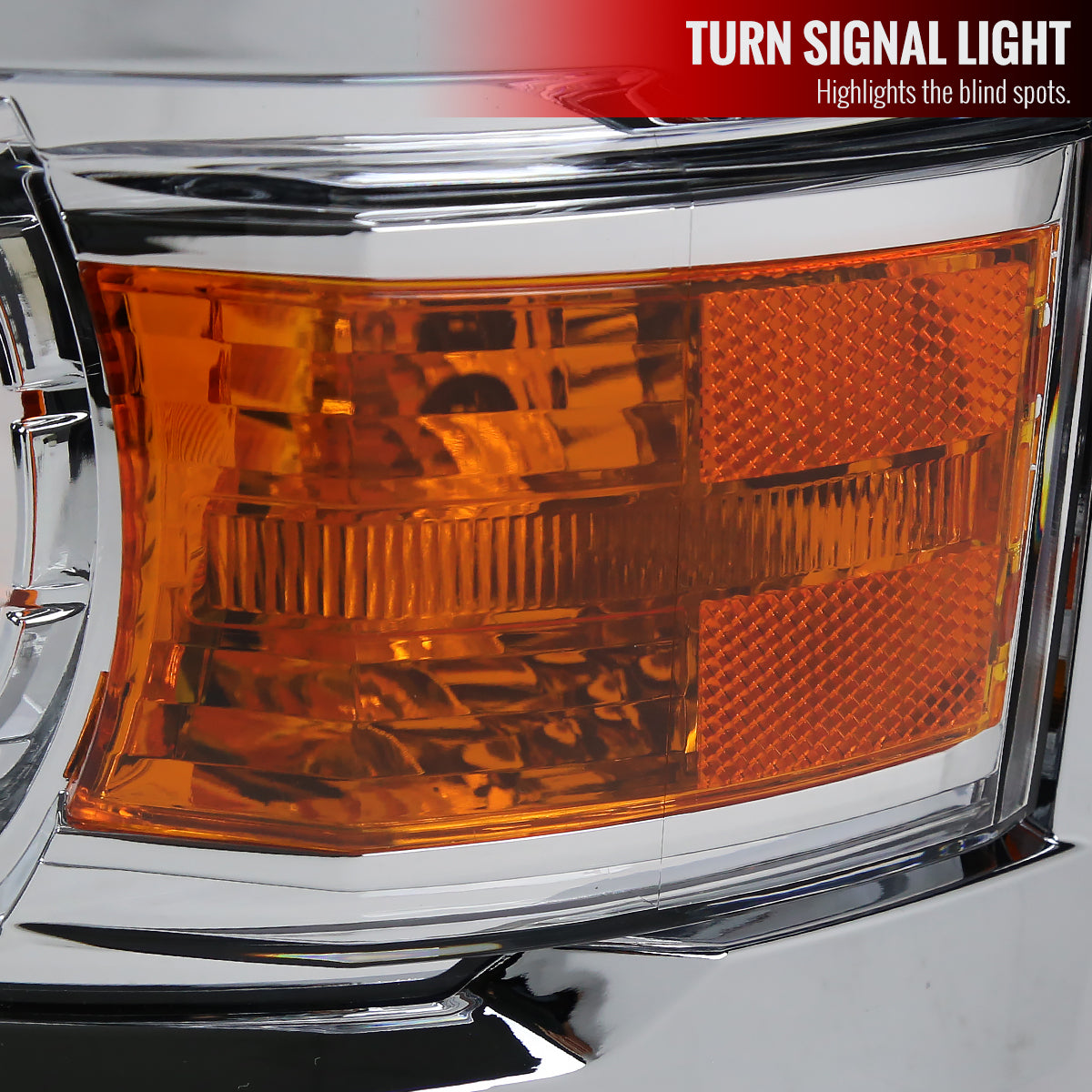 2014-2015 Chevrolet Silverado 1500 Projector Headlights (Chrome Housing/Clear Lens)
