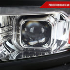 2014-2015 Chevrolet Silverado 1500 Switchback Sequential LED Bar Projector Headlights (Chrome Housing/Clear Lens/Black Trim)