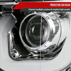 2014-2015 Chevrolet Silverado 1500 Dual LED U-Bar Projector Headlights w/ LED Turn Signal Lights (Chrome Housing/Clear Lens)