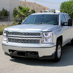 2014-2015 Chevrolet Silverado 1500 Dual LED U-Bar Projector Headlights w/ LED Turn Signal Lights (Chrome Housing/Clear Lens)