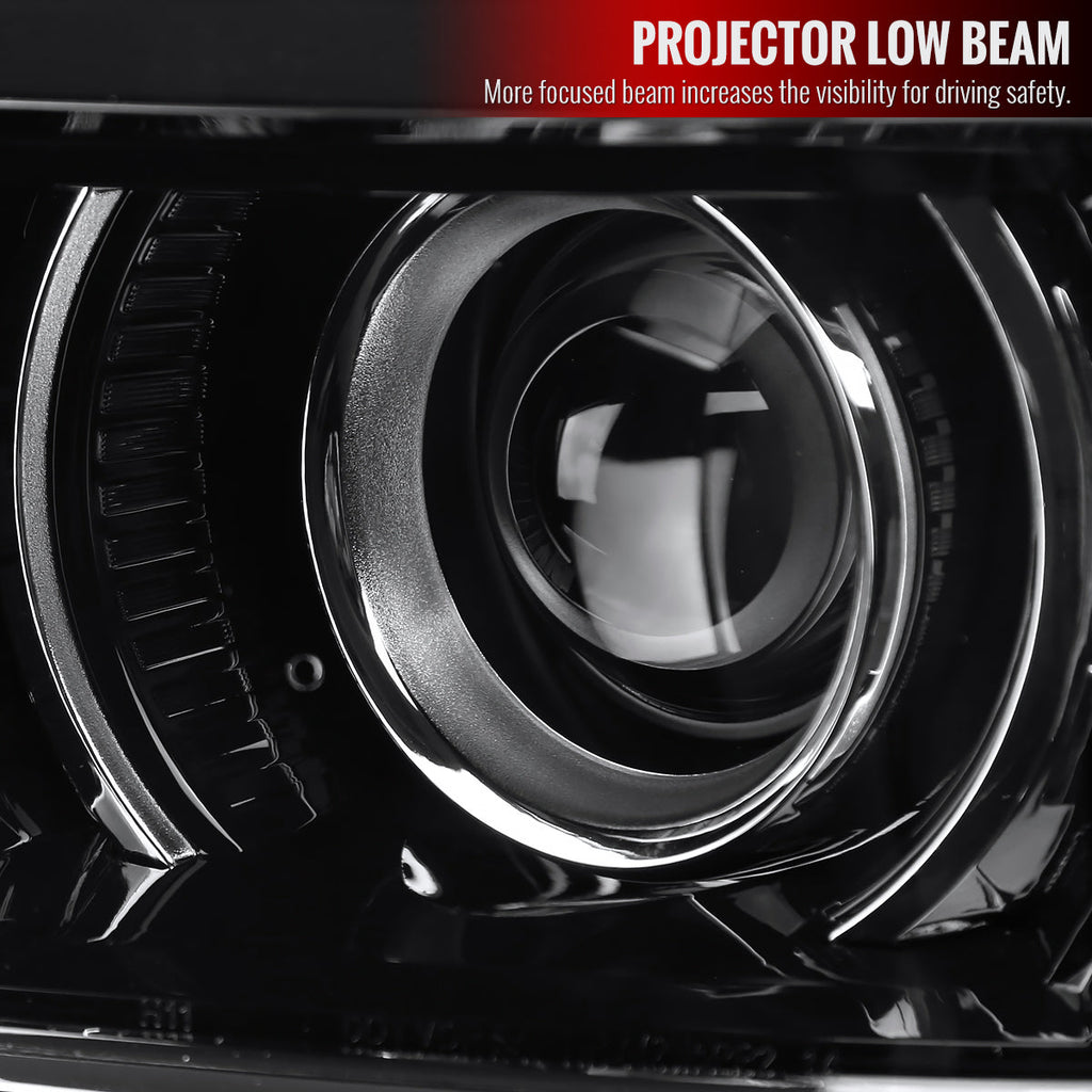 2014-2015 Chevrolet Silverado 1500 Projector Headlights (Glossy Black Housing/Clear Lens)