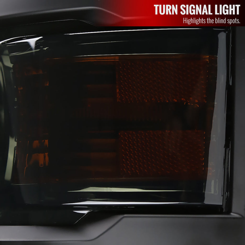 2014-2015 Chevrolet Silverado 1500 Projector Headlights (Chrome Housing/Smoked Lens/Black Trim)