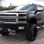 2014-2015 Chevrolet Silverado 1500 Projector Headlights (Glossy Black Housing/Smoked Lens/Chrome Trim)