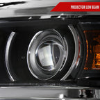 2014-2015 Chevrolet Silverado 1500 Projector Headlights (Matte Black Housing/Chrome Trim/Clear Lens)