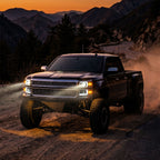 2014-2015 Chevrolet Silverado 1500 Projector Headlights w/ LED DRL (Matte Black Housing / Chrome Trim / Clear Lens)