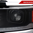 2014-2015 Chevrolet Silverado 1500 Switchback Sequential LED Bar Projector Headlights (Matte Black Housing/Clear Lens/Chrome Trim)