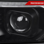 2014-2015 Chevrolet Silverado 1500 Switchback Sequential LED Bar Projector Headlights (Matte Black Housing/Clear Lens/Black Trim)