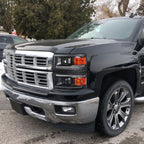 2014-2015 Chevrolet Silverado 1500 Switchback Sequential LED Bar Projector Headlights (Matte Black Housing/Clear Lens/Black Trim)
