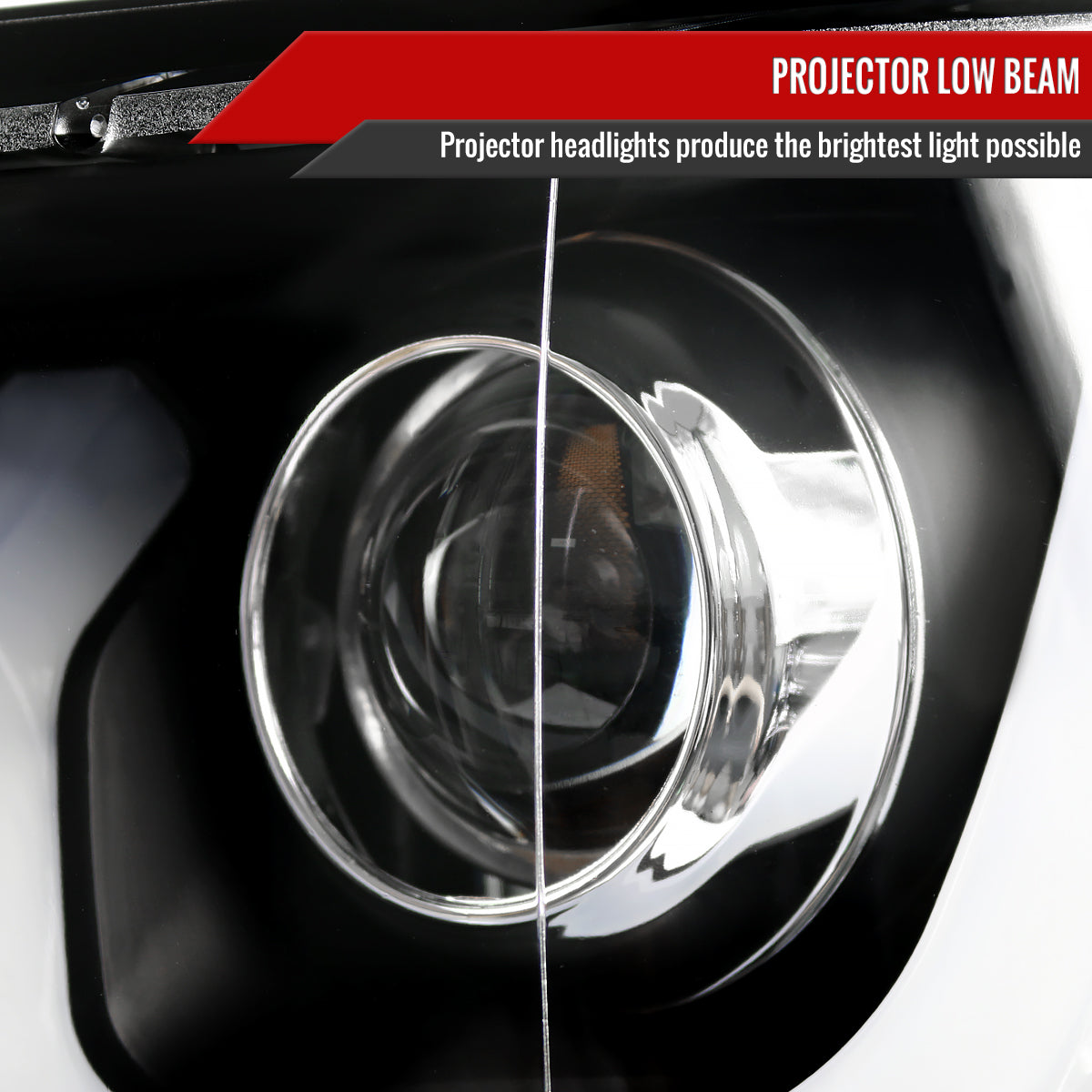 2014-2015 Chevrolet Silverado 1500 LED U-Bar Projector Headlights w/ LED Turn Signal Lights (Matte Black Housing/Clear Lens)