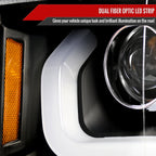 2014-2015 Chevrolet Silverado 1500 LED U-Bar Projector Headlights w/ LED Turn Signal Lights (Matte Black Housing/Clear Lens)