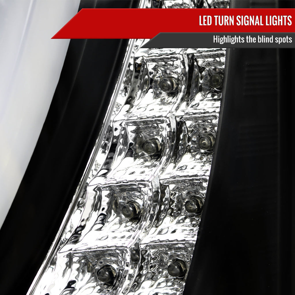 2014-2015 Chevrolet Silverado 1500 LED U-Bar Projector Headlights w/ LED Turn Signal Lights (Matte Black Housing/Clear Lens)